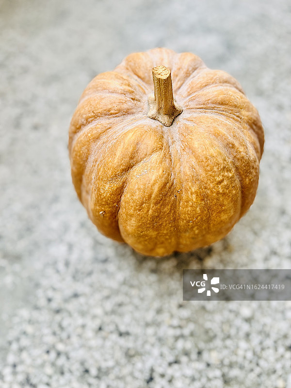 灰色背景上的有机南瓜俯视照片图片素材