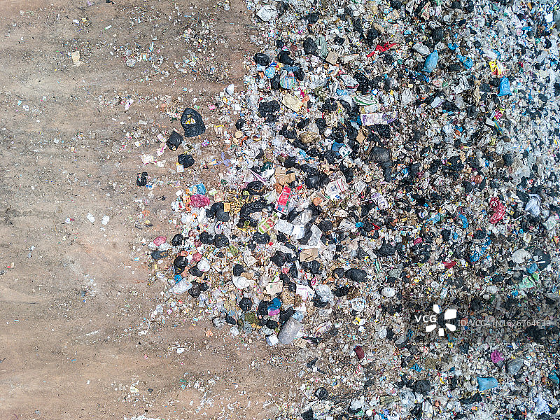 泰国乡村垃圾填埋场航拍图片素材