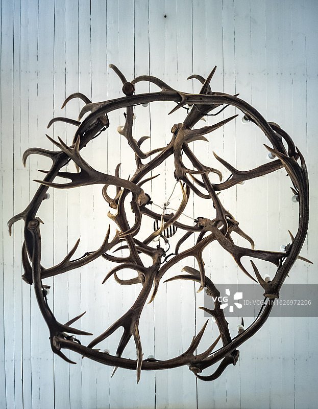 鹿角吊灯图片素材