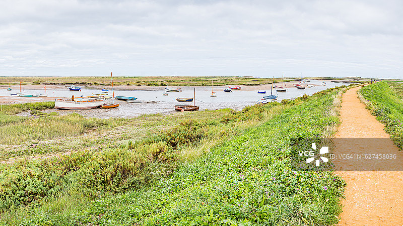 伯纳姆奥弗里赛斯附近的诺福克海岸路径图片素材