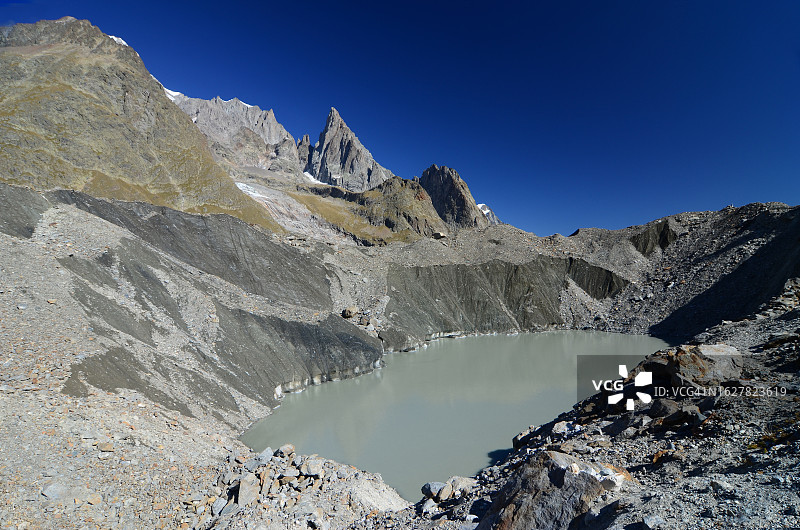 灰色冰川湖图片素材