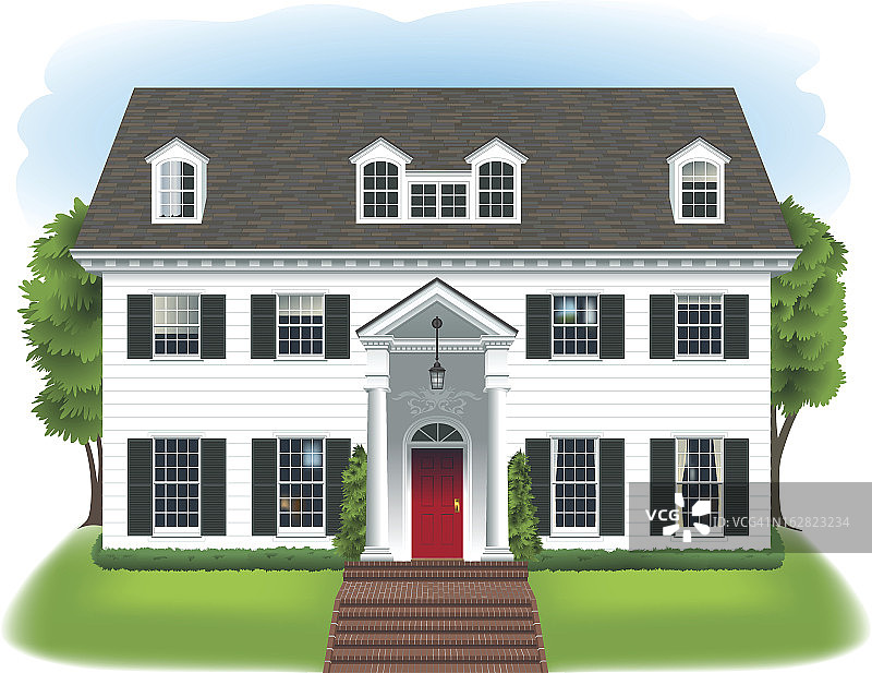 白色大房子图片素材