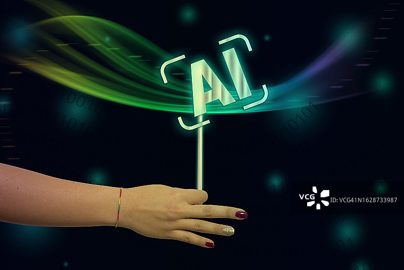 人工智能聊天机器人智能数字客户服务应用概念图片素材