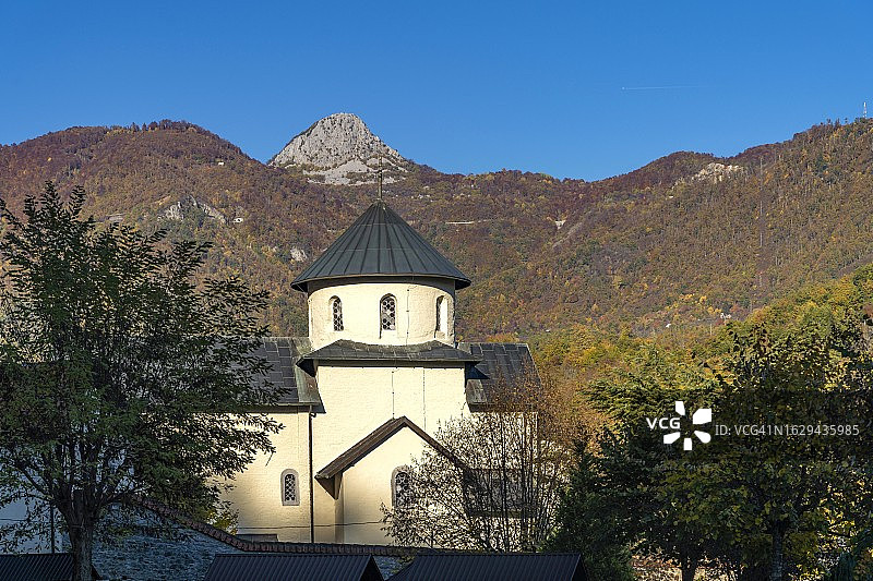 黑山科拉欣附近的莫拉查塞尔维亚东正教修道院图片素材