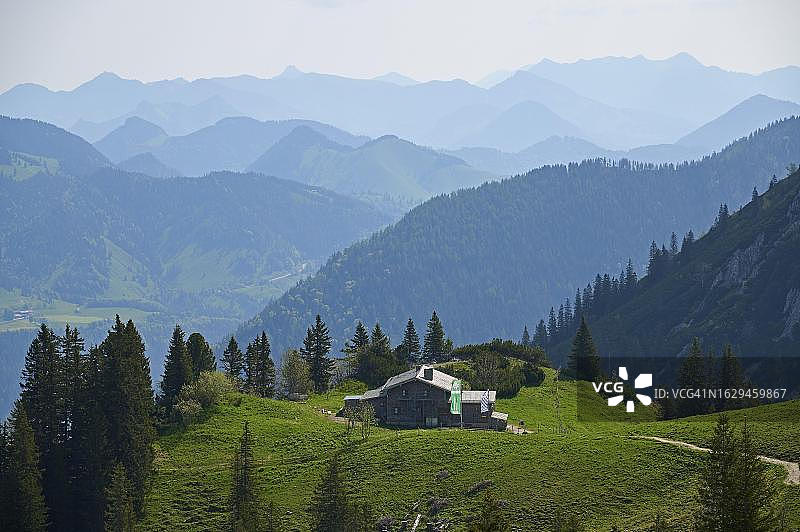 德国上巴伐利亚芒法尔山脉施皮青湖陶本施泰因之家图片素材