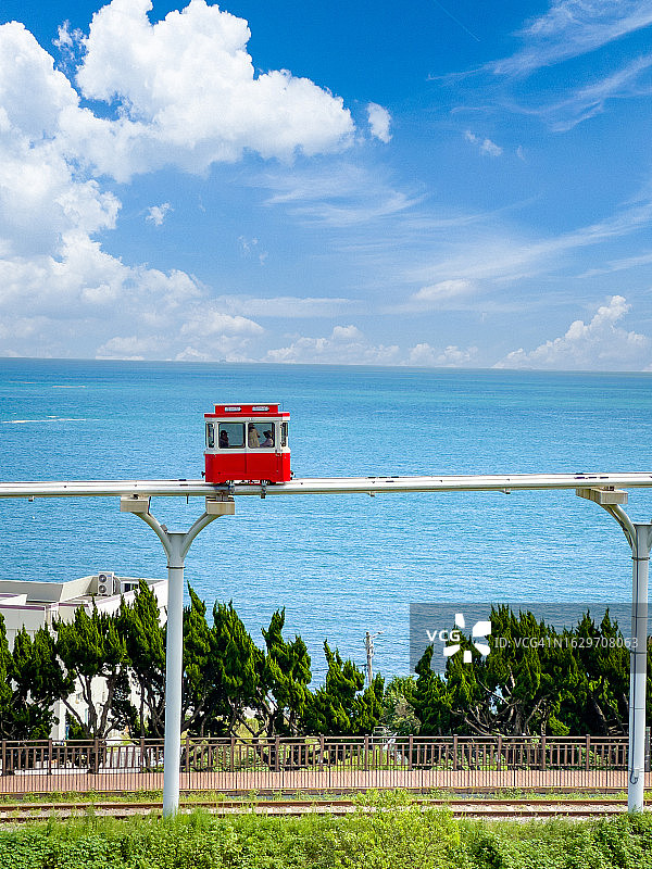 海云台海滩列车，釜山图片素材
