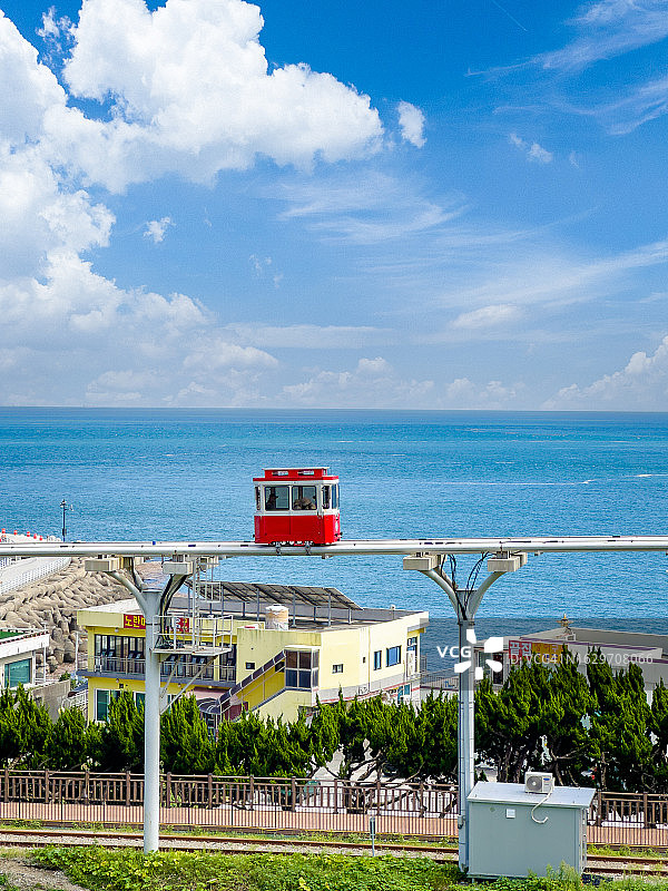 海云台海滩列车，釜山图片素材