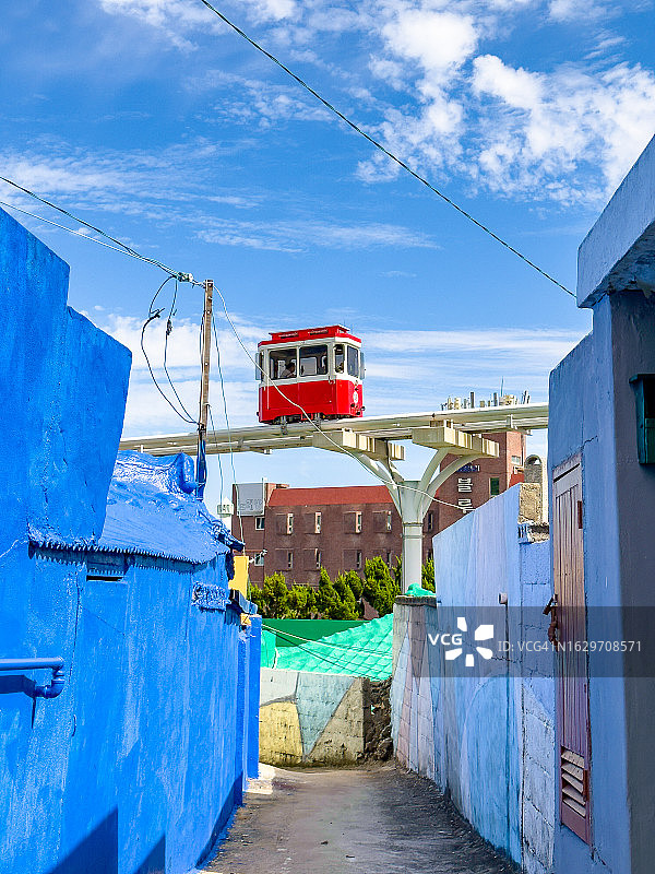 海云台海滩列车，釜山图片素材