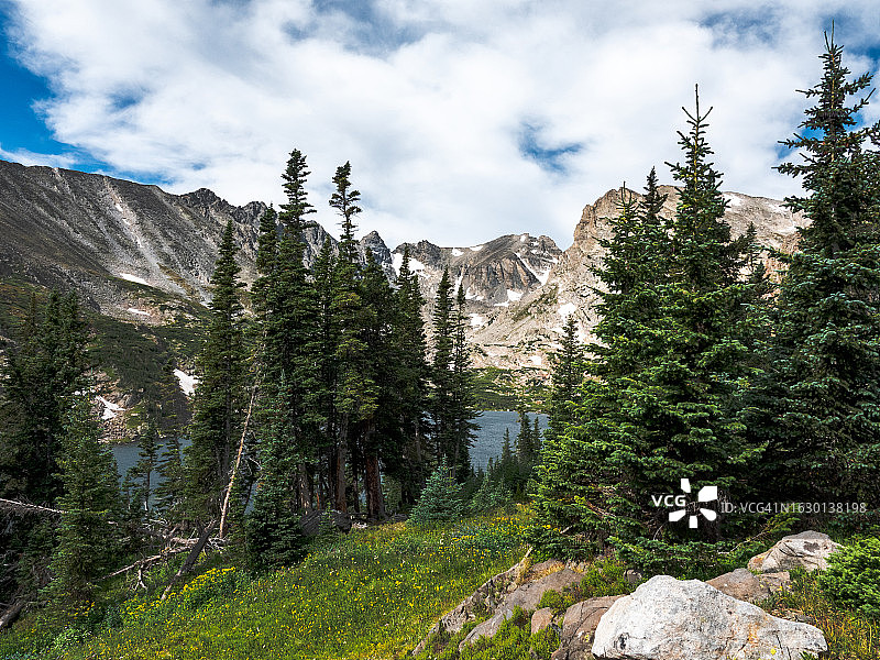 科罗拉多印第安峰荒野区的山林图片素材