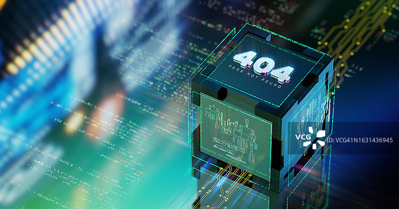 未来主义现代3D背景的404错误页面图片素材
