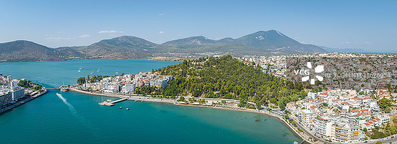 希腊哈尔基斯镇航拍全景图片素材