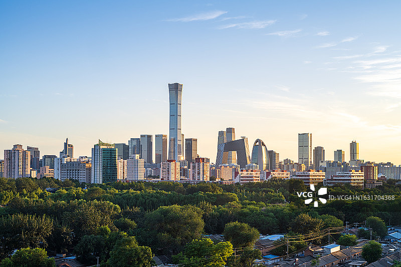 北京城市日落天际线图片素材