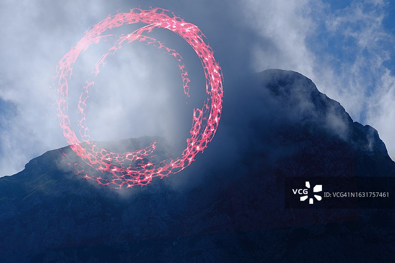 元宇宙的螺旋光门户图片素材