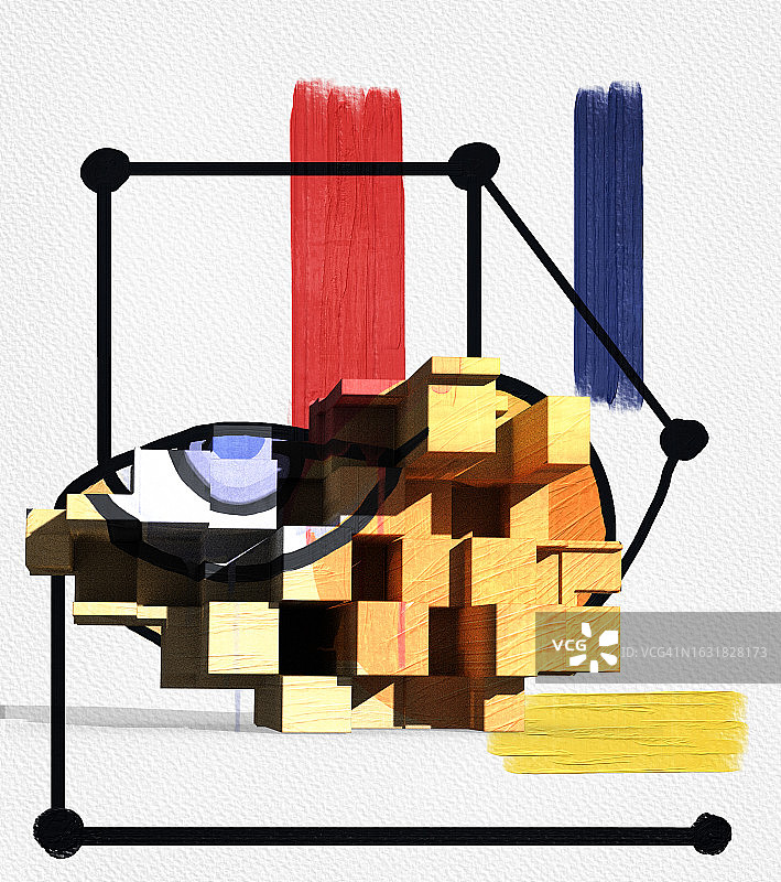 人工智能像素化眼睛图片素材