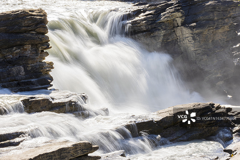 贾斯珀国家公园的阿萨巴斯卡瀑布 006图片素材