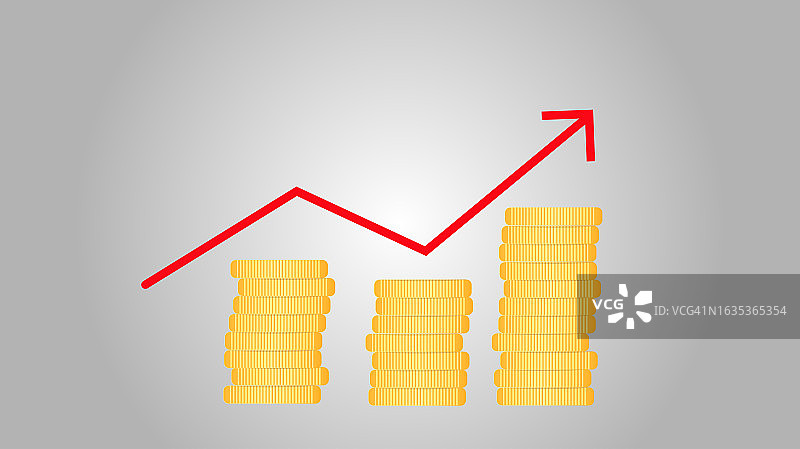 硬币金融图表插图图片素材