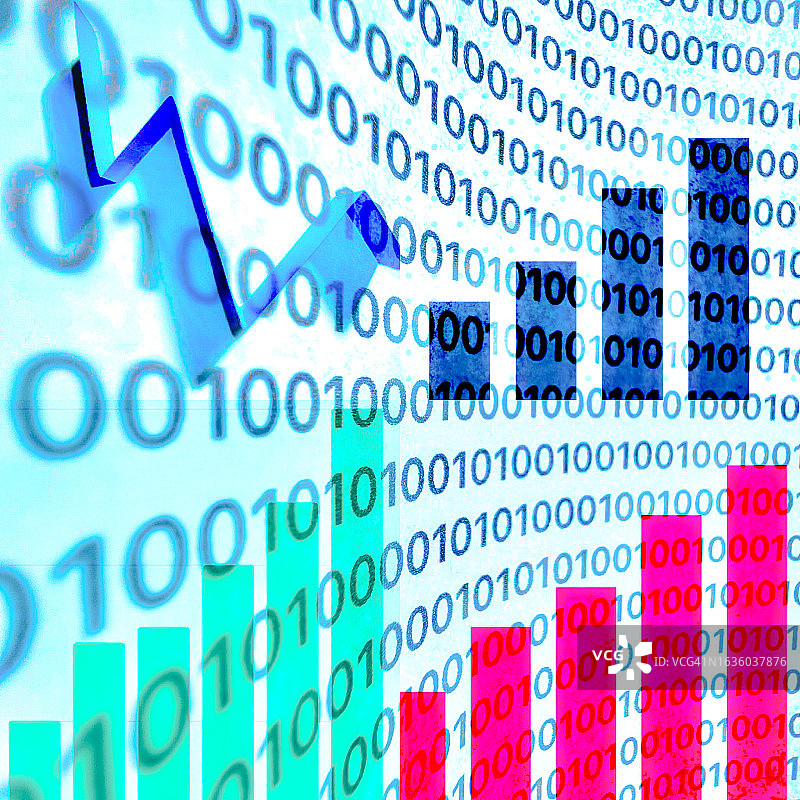 抽象叠加的图表和数据图片素材