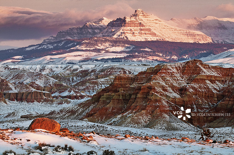 冬季的怀俄明州荒地图片素材