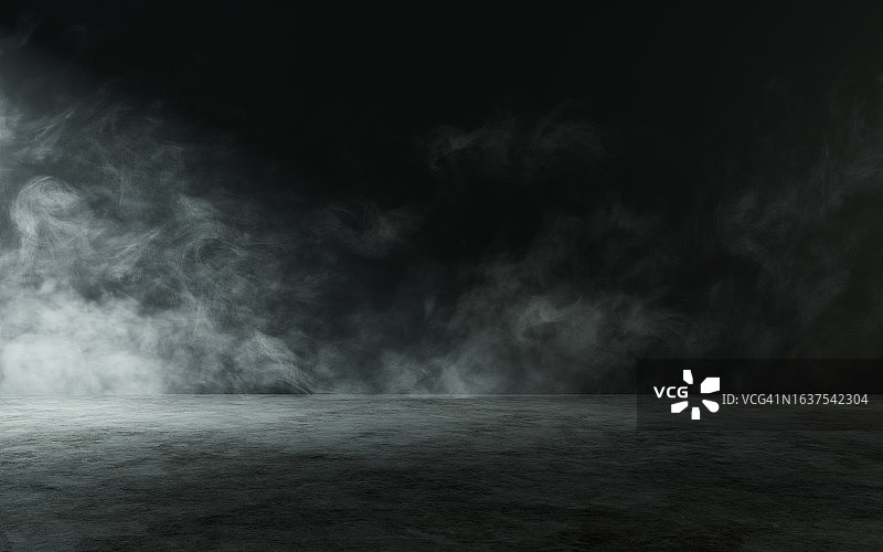 空旷的暗室，光与雾图片素材