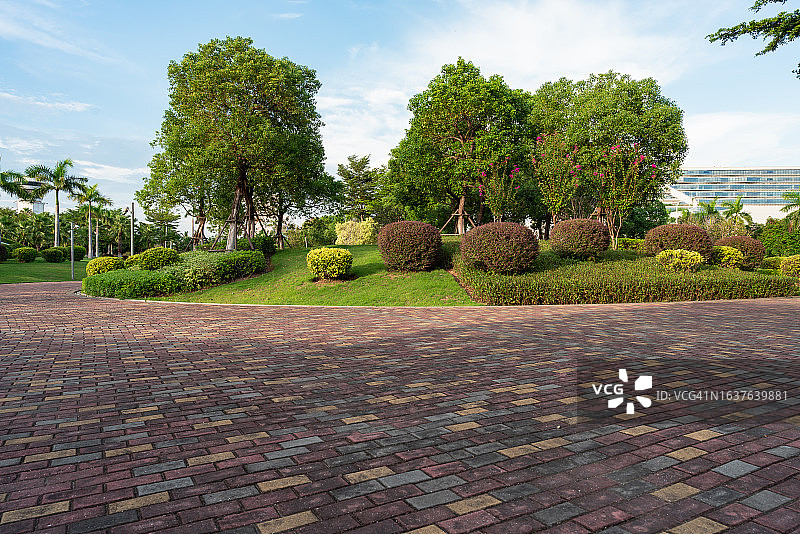 空水泥地砖地面图片素材