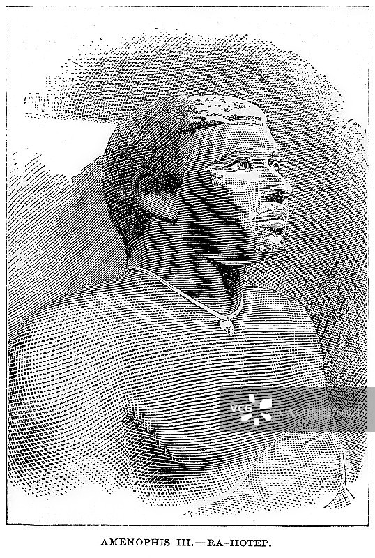 阿蒙霍特普三世古版画，第十八王朝第九位法老图片素材