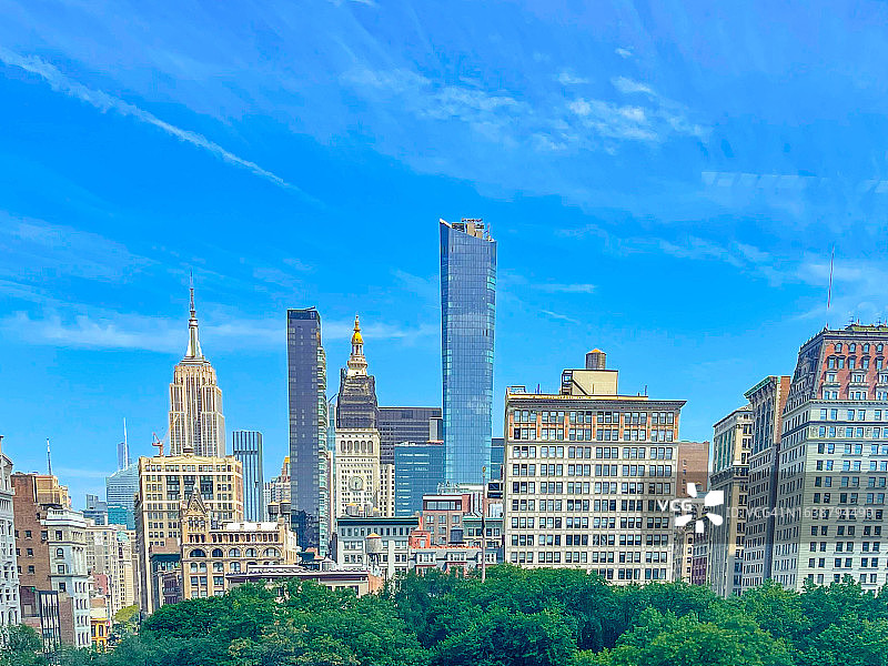 纽约联合广场的城市天际线景观图片素材