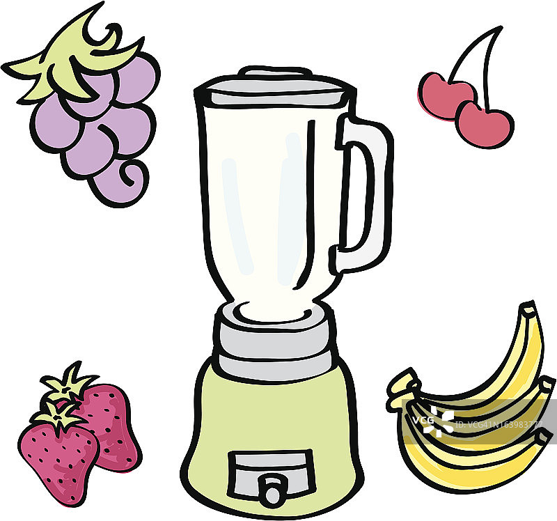 简约彩色水果搅拌机图片素材