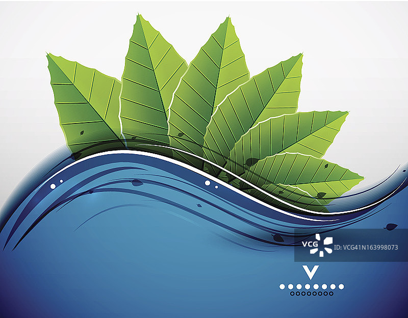 绿蓝叶子矢量背景图片素材