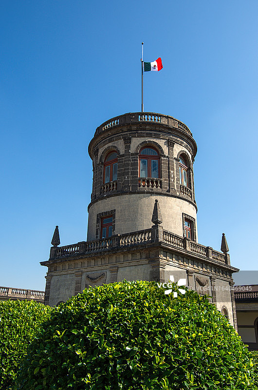 墨西哥墨西哥城查普尔特佩克公园查普尔特佩克城堡塔图片素材