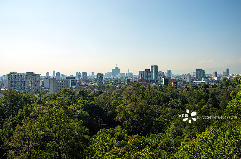 墨西哥查普尔特佩克公园和墨西哥城图片素材