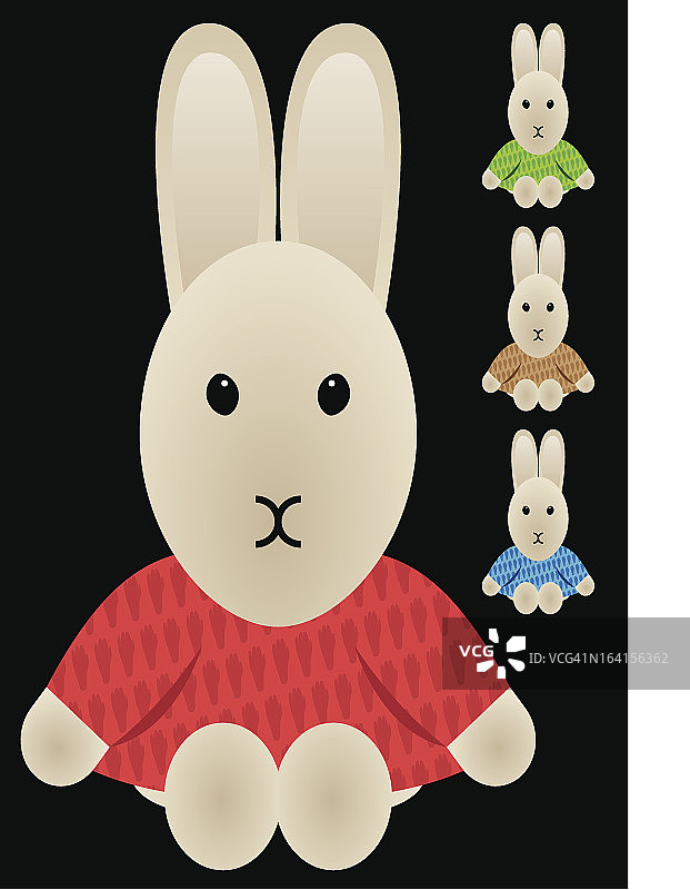 卡通兔子脚印服装 - 矢量插画图片素材