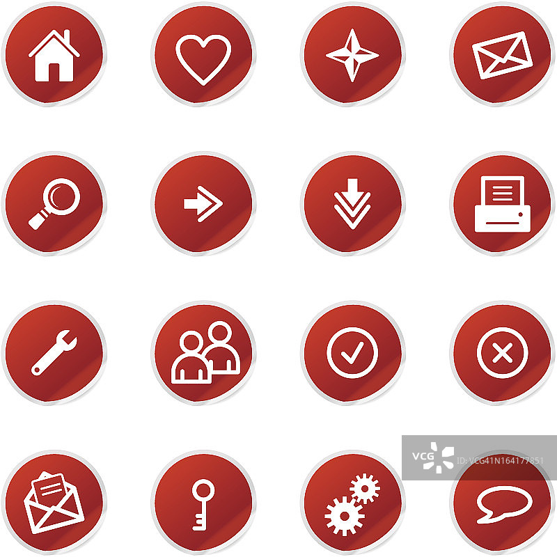 红色贴纸网页图标图片素材