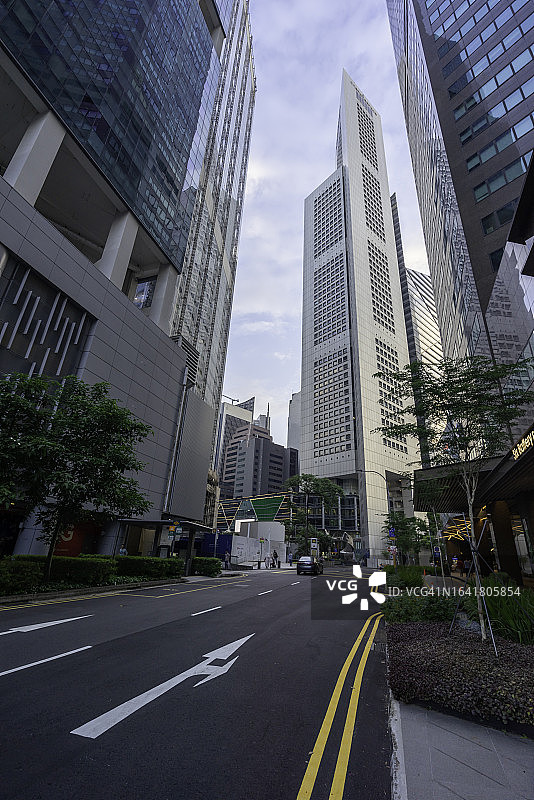 新加坡莱佛士城金融区街道图片素材