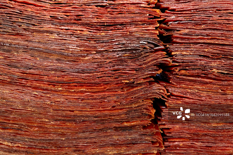 堆叠的腌肉片图片素材