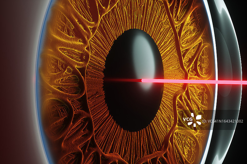 人眼晶状体激光扫描的特写镜头图片素材