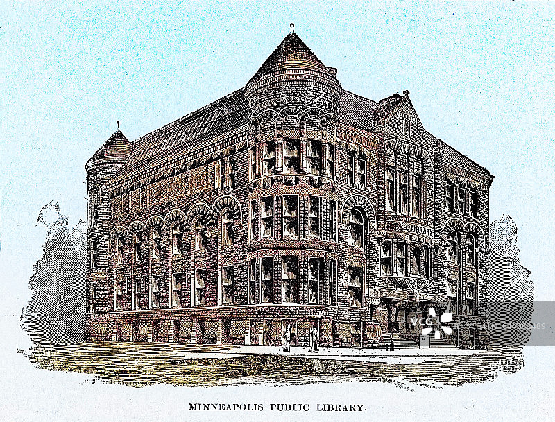 古代版画：美国明尼阿波利斯中央图书馆图片素材
