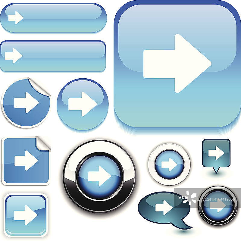 水蓝色箭头标志图片素材