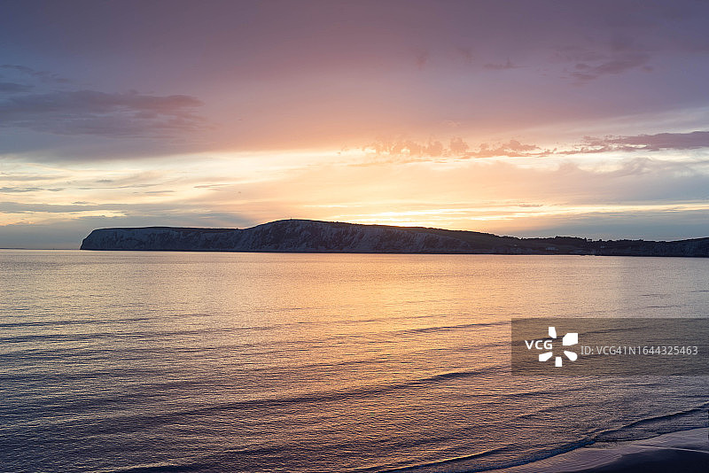 怀特岛日落图片素材