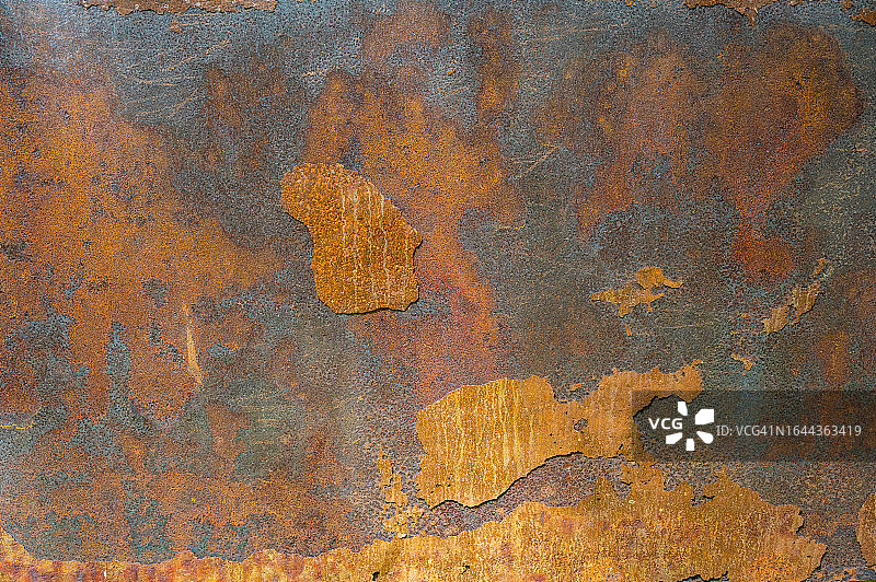 生锈的金属纹理和背景全画幅照片，锈蚀会降低产品寿命图片素材