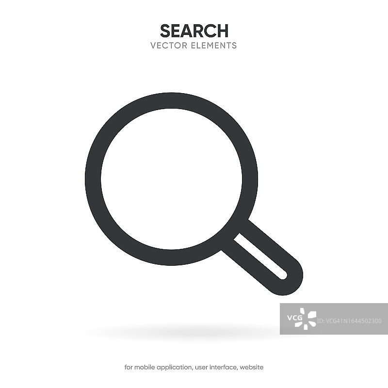 放大镜或搜索图标：用于社交媒体、APP、网站、搜索引擎、UI、操作系统图片素材