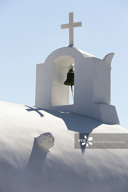 圣托里尼的教堂钟楼图片素材