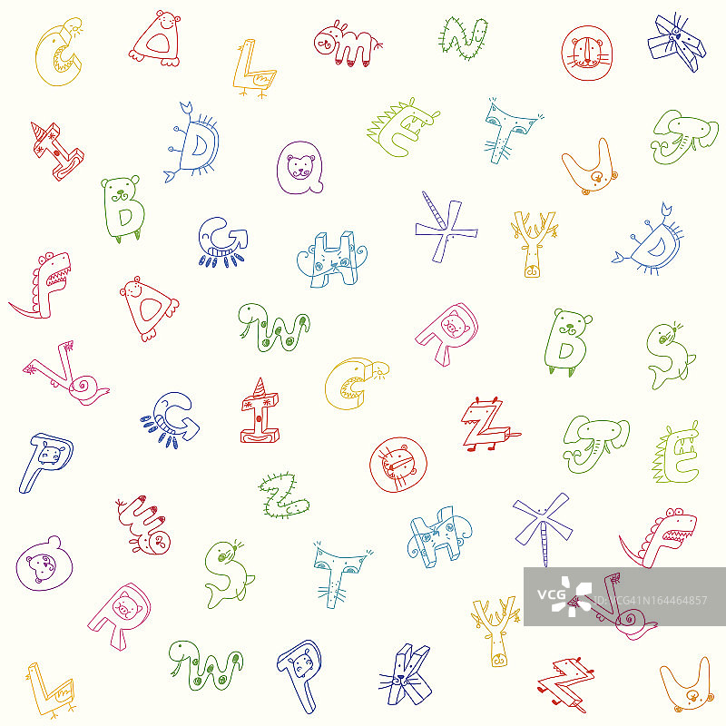 动物字母背景图片素材