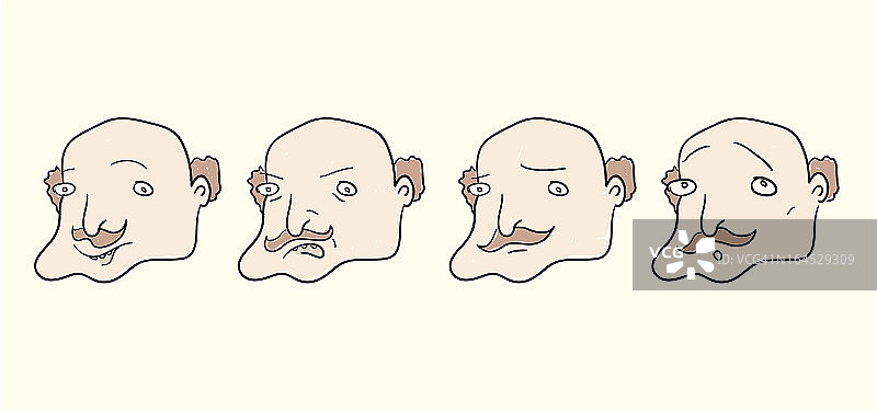 光头胡子男头像图片素材