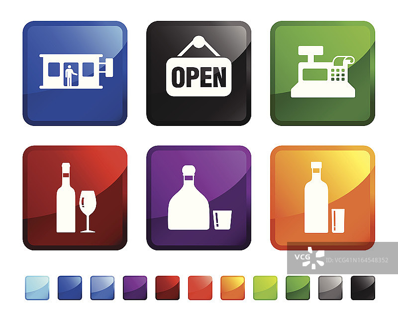 酒精商店免版税矢量图标贴纸图片素材