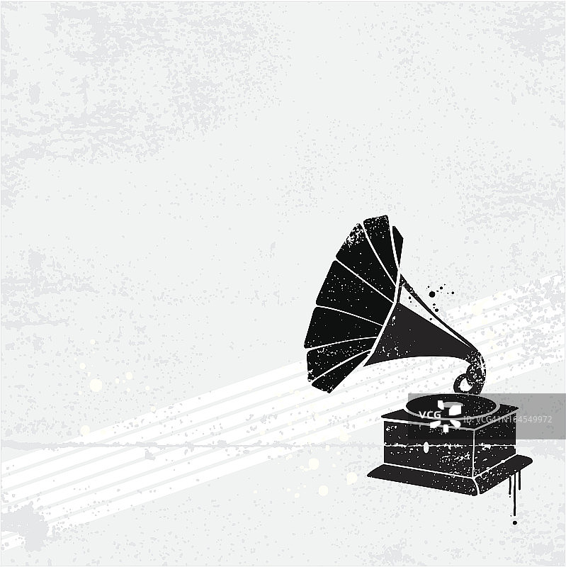 老式唱片机涂鸦图片素材