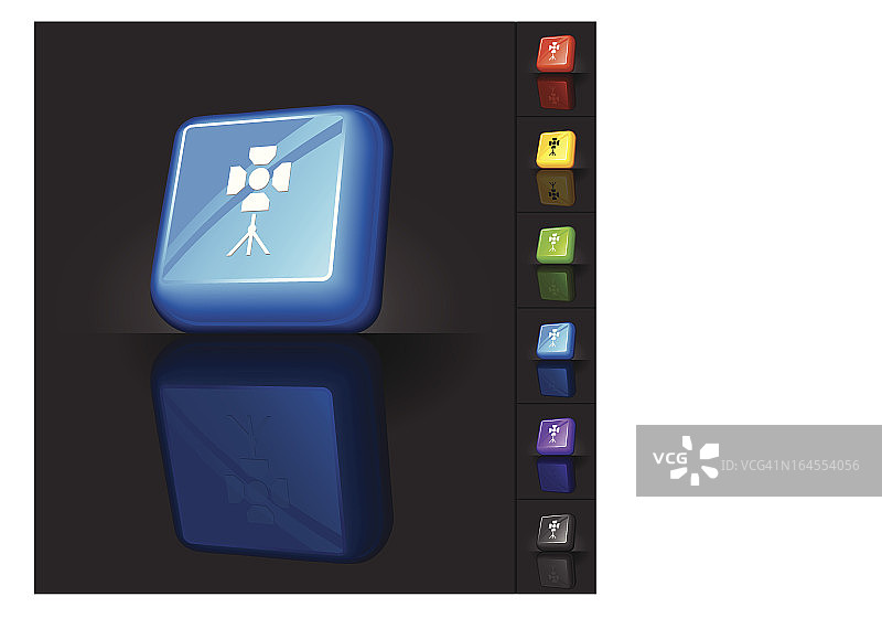 3D电影放映机灯光按钮设计图片素材