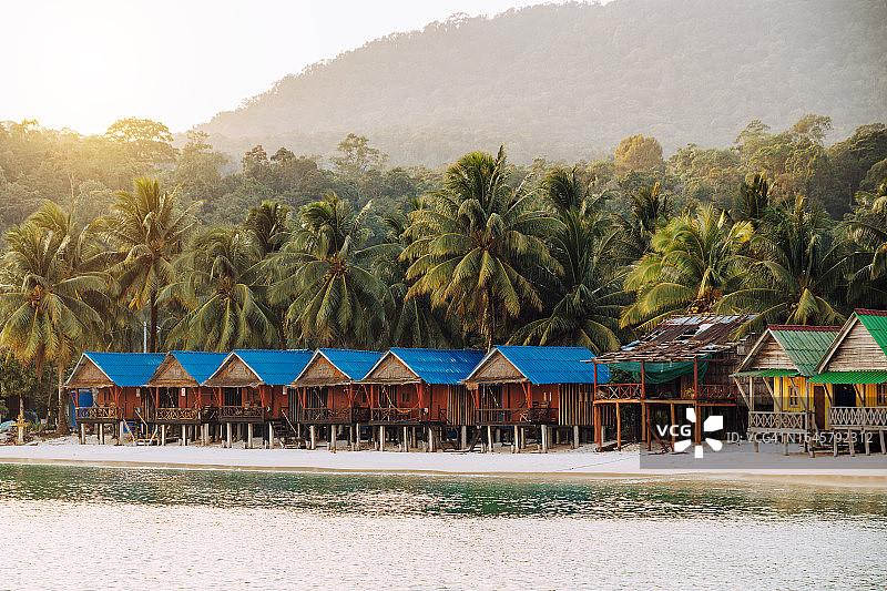 柬埔寨西哈努克省戈龙岛梦幻海滩图片素材