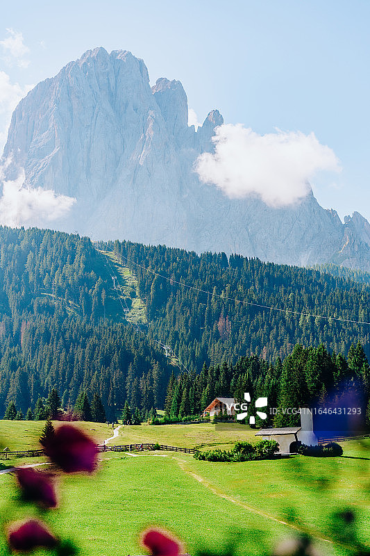 意大利多洛米蒂阿尔卑斯山锡瑟阿尔姆美丽风光图片素材