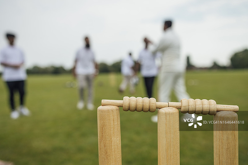 阳光下的板球精彩瞬间图片素材
