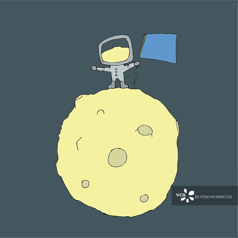 在月球上的男人图片素材